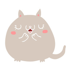 flat color style cartoon cute cat
