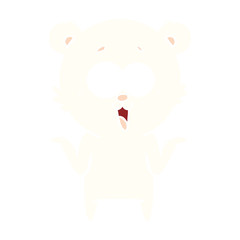 laughing teddy  bear flat color style cartoon