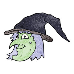 cartoon doodle witch face