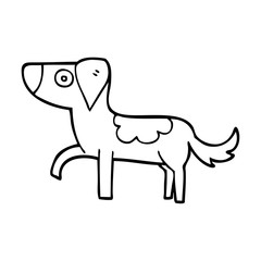 line drawing cartoon standing dog