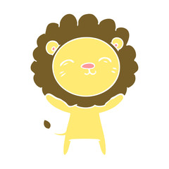 flat color style cartoon lion