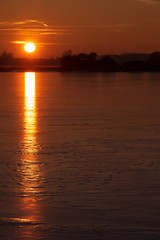 Naklejka premium Sonnenuntergang in Balm auf Usedom