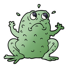 cartoon doodle nervous toad