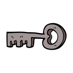 cartoon doodle metal key