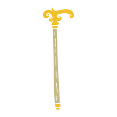 cartoon doodle fancy walking stick