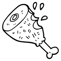 line drawing cartoon cooked meat