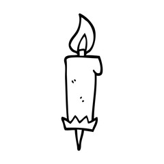 line drawing cartoon birthday candle