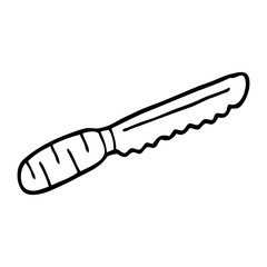 line drawing cartoon bread knife