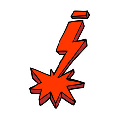 cartoon doodle thunder bolt