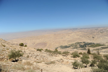 View from Mount Nebo in Jordan where Moses viewed the Holy Land.