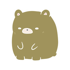 cute flat color style cartoon sad bear