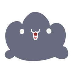 flat color style cartoon cloud