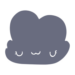 cute flat color style cartoon cloud