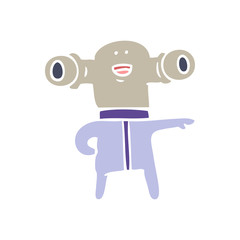 friendly flat color style cartoon alien