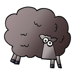 cartoon doodle black sheep