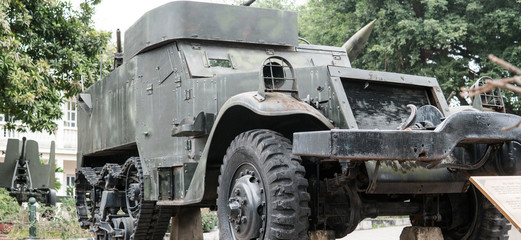 War in the world - the confrontation of Russia and the states. Destroyed tanks during the war.