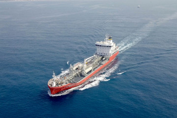 Oil/Chemical tanker at sea - Aerial image