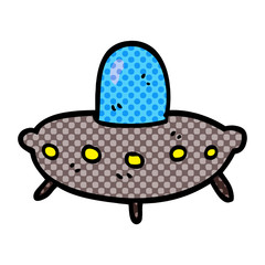 cartoon doodle alien spaceship