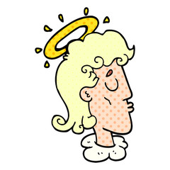 cartoon doodle angel face