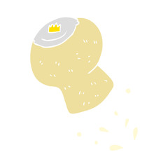 flat color illustration of a cartoon champagne cork