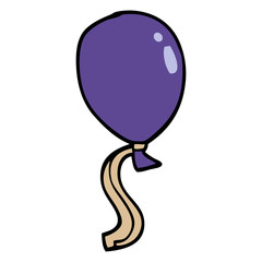 cartoon doodle ballon with string