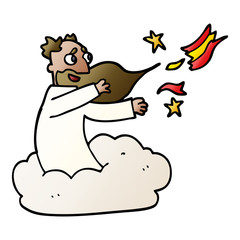 cartoon doodle god creating universe