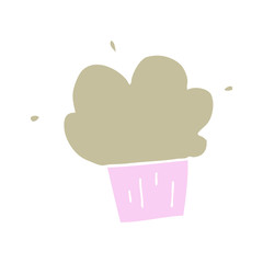 flat color style cartoon cupcake