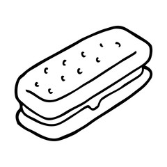 line drawing cartoon chocolate biscuit