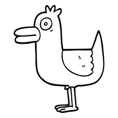 line drawing cartoon sea gull