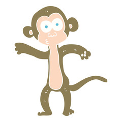 flat color illustration of a cartoon monkey