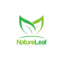 green leaf logo and icon Vector design Template. Vector Illustrator Eps10