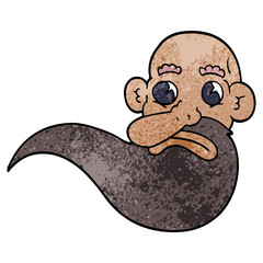 cartoon doodle grumpy old man