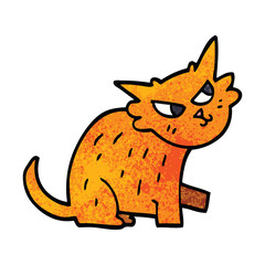 cartoon doodle ginger cat