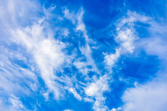 beautiful clouds floating on a blue sky, background image with space for text