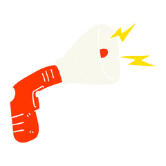 flat color illustration of a cartoon megaphone
