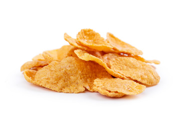 Corn flakes assortment isolated on white background
