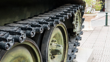 old military equipment destroyed in battles and wars. Tanks as a murder weapon.