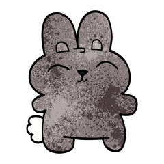 cartoon doodle grey rabbit