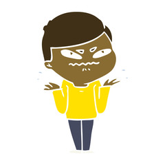 flat color style cartoon exasperated man