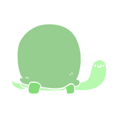 cute flat color style cartoon tortoise