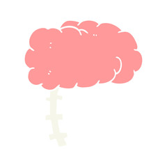 flat color style cartoon brain