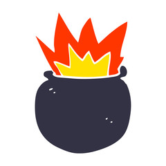 cartoon doodle exploding cauldron
