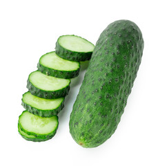 cucumber sliced isolated on white background