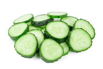 cucumber sliced isolated on white background