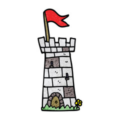 cartoon doodle castle tower