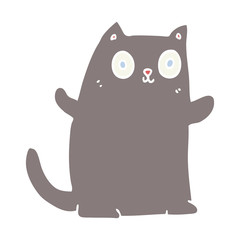 flat color style cartoon cat