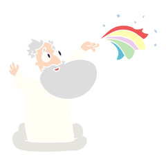 cartoon doodle god on cloud