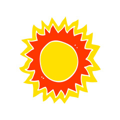 flat color style cartoon sun