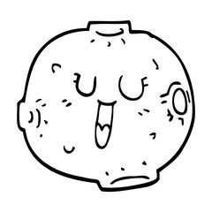 line drawing cartoon shining moon