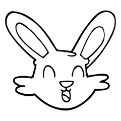 line drawing cartoon cute bunny